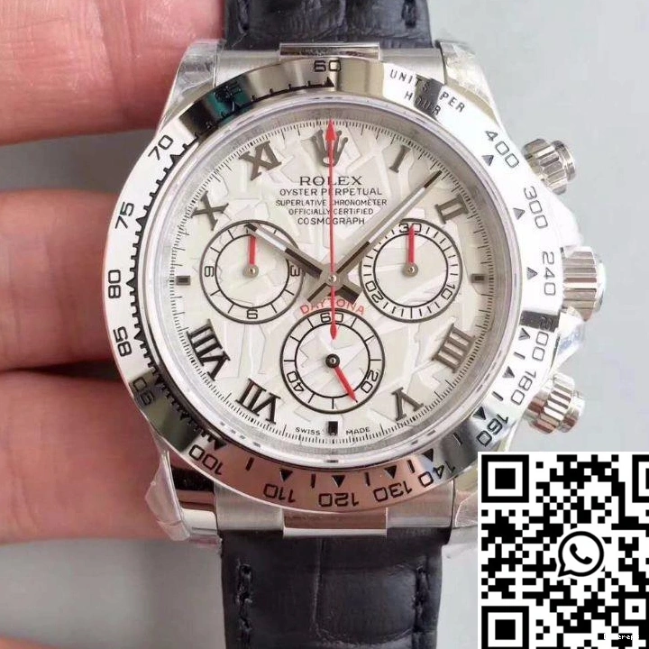 Factory Rolex Cosmograph 116520 Strap Leather Daytona JH Black 0213